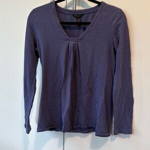 Banana Republic Womens Cotton vintage Top Sz Medium Purple Long Sleeve Slim Fit
